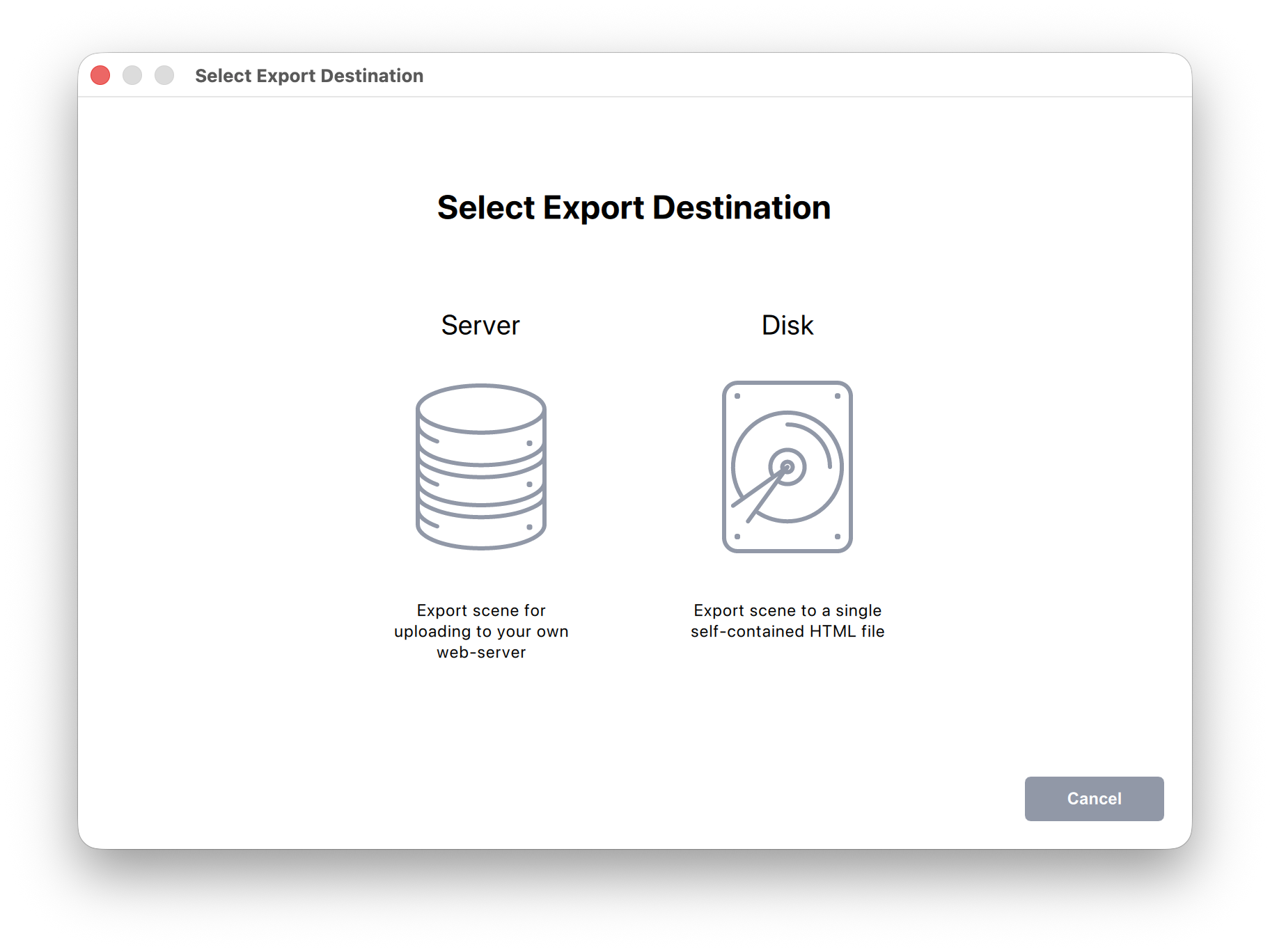 Template selection in Koru export wizard