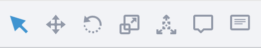 Gizmo buttons in Koru toolbar