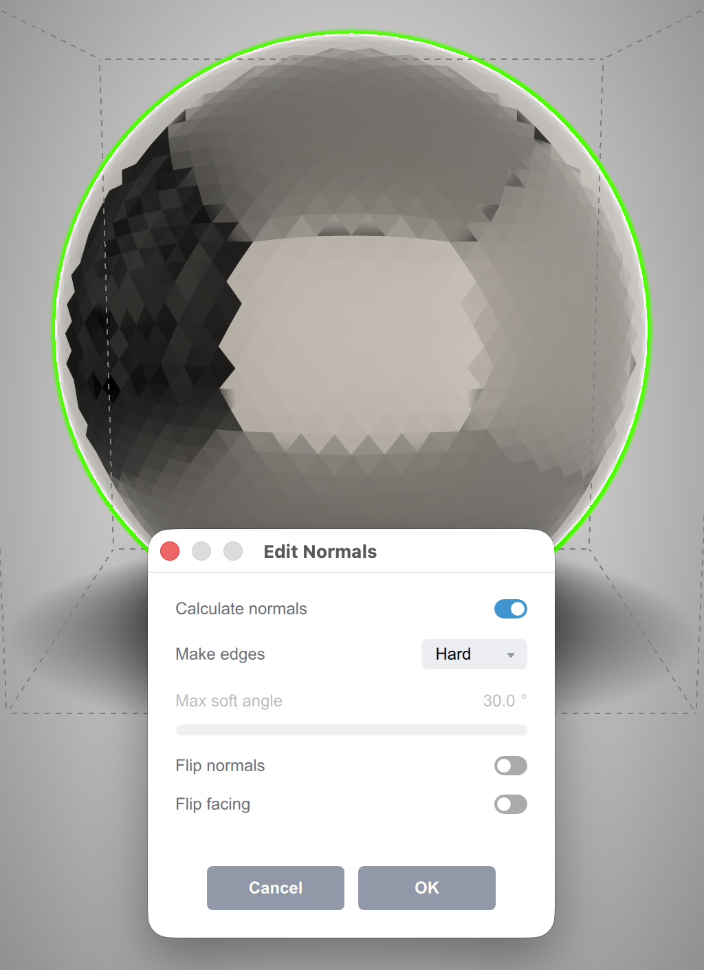 Normals editor in Koru - hard mode